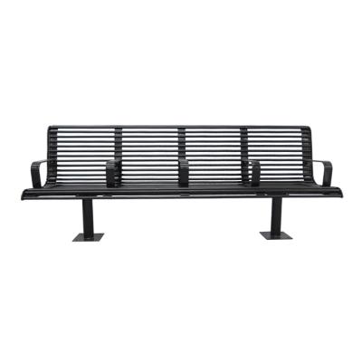 China Modern Outdoor Garden Furniture 4 Seat Steel Bench With Backrest Modern Decoration Park Bench Long Chair for sale