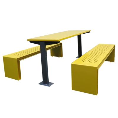 China Outdoor Modern Garden Furniture Outdoor Steel Camping Picnic Table And Chair Iron Garden Picnic Table And Bench for sale