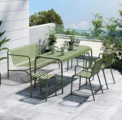 China Nordic popular modern commercial outdoor bar steel balcony coffee table chair garden sets for sale