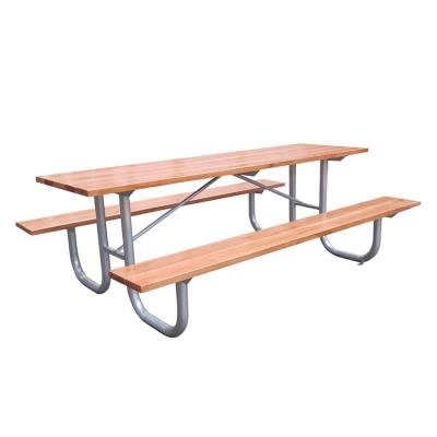 China Modern Design Modern Park Picnic Table Bench Garden Furniture Wooden Outdoor Dining Table Set for sale