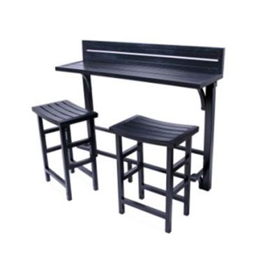 China Modern factory outlet black balcony bar table aluminum alloy balcony table stool and chair garden furniture set for sale