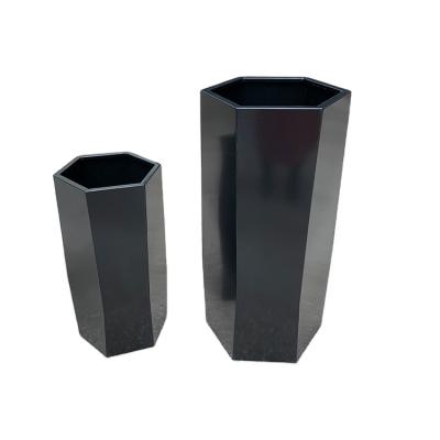 China Modern Outdoor Steel Commercial Decorative Black Iron Flower Pots Street Garden Street Garden Pots Planters for sale