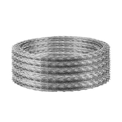 China Low Price Guaranteed Quality Galvanized Razor Flat Barbed Wire Barbed Flat Razor Wire Flat Wrap Razor Wire for sale