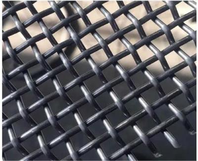 China Manganese steel sieve, plain weave, black steel crimped wire mesh, construction, mining filtration, aquaculture pr for sale