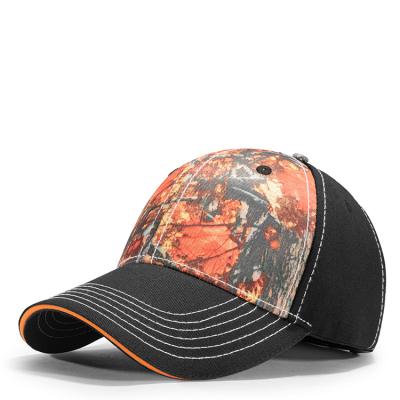 China JOINT Factory Canada Custom Leaf Orange Camouflage Cotton Baseball Caps Hats For Men for sale