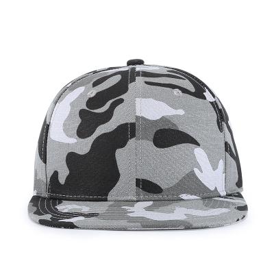 China Factory Custom COMMON Camouflage White Brim Sports Camouflage Hip Hop Flat Snapback Hats for sale