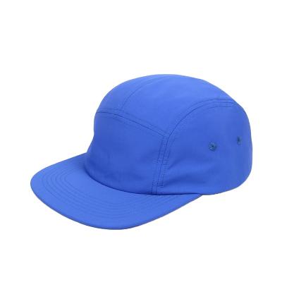 China COMMON Panel Custom Flat Waterproof Quick Dry 5 Brim 100% Nylon Camper Hats Nylon Running 5 Panel Camp Hat Hat for sale