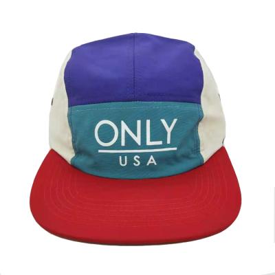 China COMMON American Brand Custom Camp Hat 100% Nylon Polyester 5 Panel Snapback Camp Hats for sale