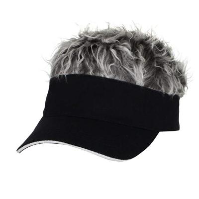 China Factory Wholesale Custom Character Multiple Colors Camouflage Golf Hats Talent Hair Visor Cap With Hair for sale