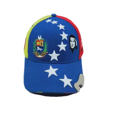 China 3D Embroidery Bottle Opener Cap Low Price Curve Brim Venezuela COMMON Election Hat for sale