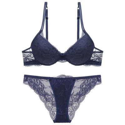 China Best Selling Breathable Lingerie Set 2023 Push Up Lace Yarn Bra Women Fantasy Sexy Underwear And Panties Sets De Luxe Romantic Lingerie for sale