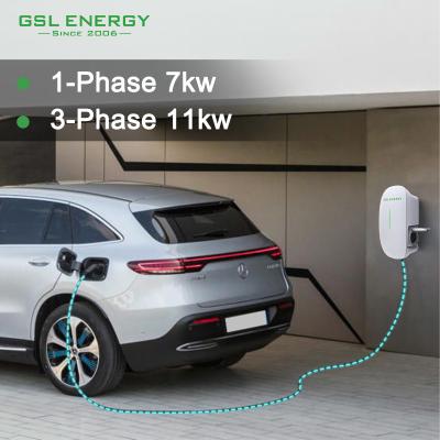 China GSL Ev Charger Manufacturers AC EV Charging Station 7KW APP Mode3 For Electric Vehicle Wall Mount EV Charger 1.3Kw To 7.4Kw/4.1Kw To 22Kw for sale