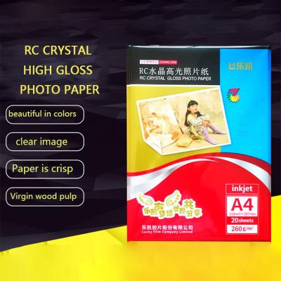 China Wholesale RC Fast Dry 260GSM RC Satin Photo Paper 3R 4R 5R A4 Paper Size Per Sheet Inkjet Printing High Glossy Lucky rc photo paper for sale