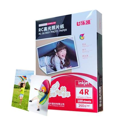 China Fast Dry 260gsm RC Resin Coated Waterproof Glossy 4R Photo Paper 4x6 5x7 lucky rc high glossy photo paper for sale