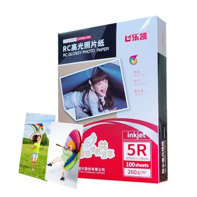 China Fast Dry Professional Manufacturer 260 gsm Inkjet Printing 5r RC Photo Paper lucky rc high glossy photo paper for sale