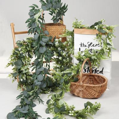 China Modern Hot Sale Artificial Vines Faux Eucalyptus Garland Eucalyptus Greenery Garland Wedding Backdrop Arch Wall Decor for sale