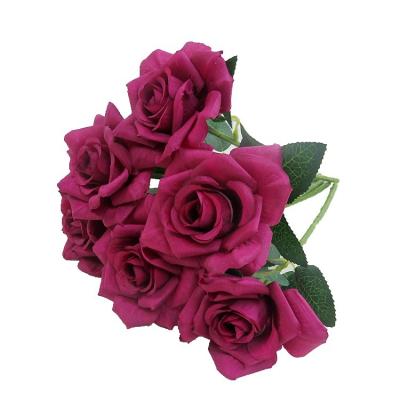 China Modern Wholesale Wedding Decoration Flower Arrangement Silk Flower Real Touch Artificial Rose Flower for sale