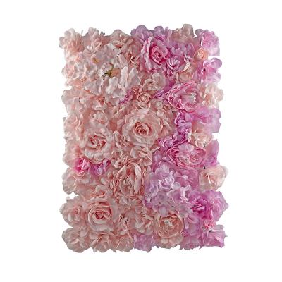 China Silk cloth Wedding Decorative Backdrop Panels Artificial peony flower wall gradient ramp flower wall for home wedding shopwindow decoration for sale