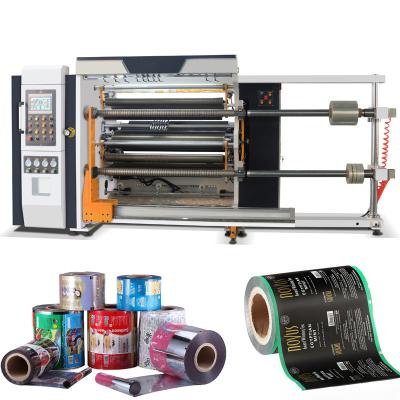 China Retail PET OPP CPP PE PS PVC Plastic Film Roll Turret Slitter Rewinder Machine for sale