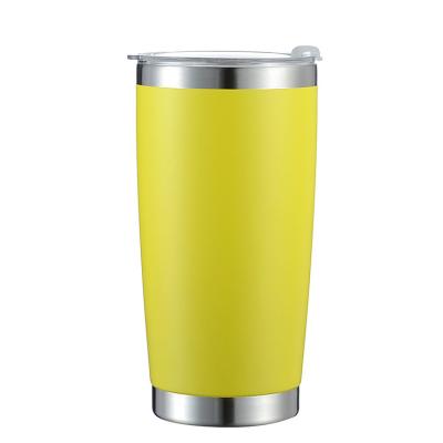 China Sustainable Custom Logo  Double Wall Insulated Stainless Steel Travel Coffee Mug Powder Coated 20OZ Kids Ye Tumbler Cup With Lid for sale