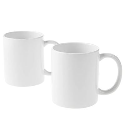 China Sustainable Custom 11OZ Milk Tea Mug DIY Gifts Sublimation Cups Blank White Coated Ceramic Coffee Mugs for sale