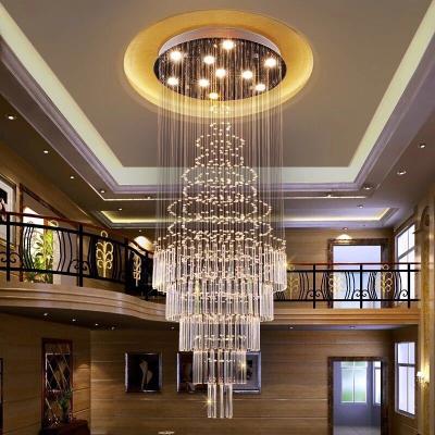 China Modern European style luxury clear crystal chandeliers and pendant lights for restaurant hotel for sale