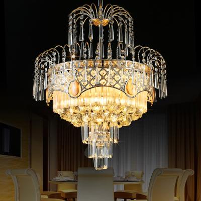 China Luxury European Romantic Hotel Chandelier Led Bedroom Crystal Pendant Lamp for sale