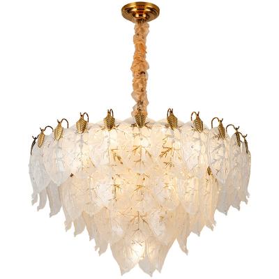 China Modern Italian Golden Square Chain Round Modern Glass Chandelier Dining for sale