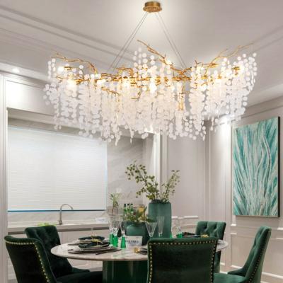 China Modern Copper Pole Tree Branch Chandelier Hanging Pendant Lighting for Dining Room for sale