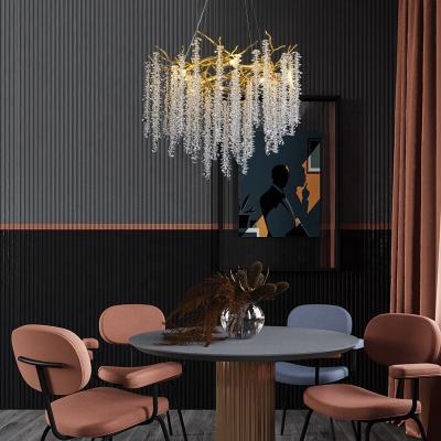 China 2021 new luxury luxury murano glass aluminum brass dining chandelier for sale