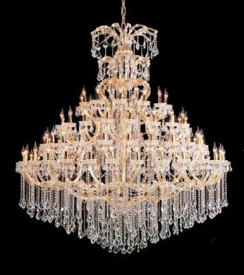 China European 2022 Big Gold Traditional Crystal Chandelier For Hotel Banquet Hall for sale