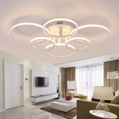 China Amazon Hot Sale Modern Living Room Light Modern White Aluminum Luxury Led Ceiling Lamp for sale