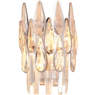 China Luxury Modern Living Room Indoor Bedroom Sconce Crystal Wall Lamps for sale