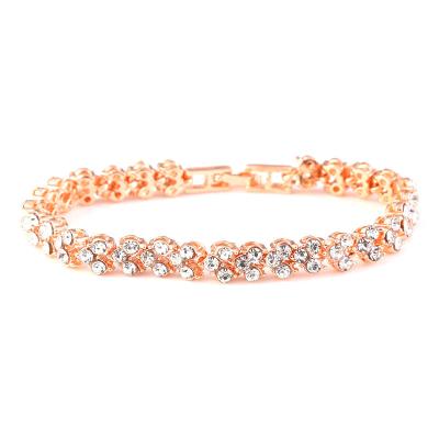 China New popular rhinestone FASHIONABLE Full Diamond Bracelet Exquisite Luxury Roman Crystal Bracelets for sale