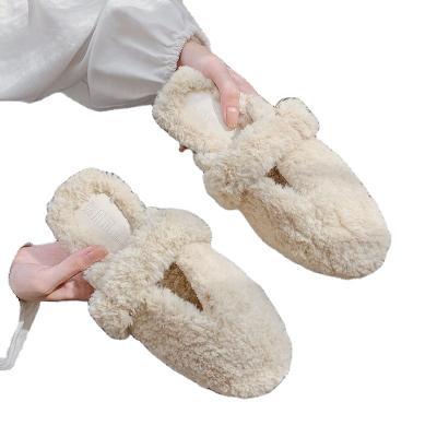 China Fashion Trend New Arrivals Fashion Women Plush Lovely Home Convenient Slip On Slippers Women Fluffy Fur Slippers for sale