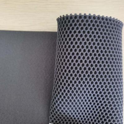 China hot sale 100% polyester 3d spacer air mesh fabric design hexagonal flame retardant sandwich fabric for furniture/garment/chair for sale