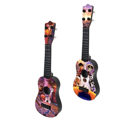 China Toy Cheap Battery Operated Electric Guitar For Kids Cartoon Guitar Toys Musical Instrument Sales For Children for sale