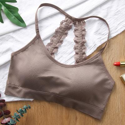 China Factory new product antibacterial new product antibacterial small sling back beautiful women's underwear student vest anti-glare tube top for sale