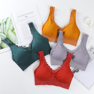 China Women's Lace Color Factory Factory Seamless Tank Top Concise Design Multi Floral Top Seamless New Bra For Women for sale