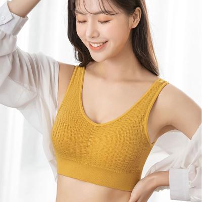 China Women's Seamless Bra Comfortable and Breathable Wide Strap Spandex High Quality Breathable Casual Daily Vest Bra for sale