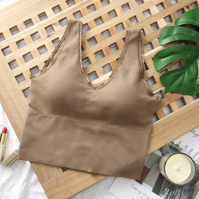 China Breathable Factory Wholesale Seamless Tube Tops New Comfortable Soft Lace Tank Tops Seamless Tube Tops New Design for sale