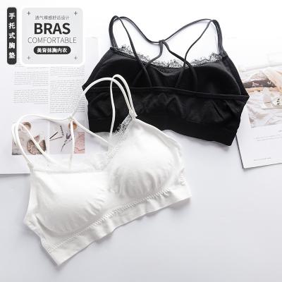 China Wholesale Women Breathable Female Cross Bandeau Lace Bra Strap Halter Factory Factory Seamless Vest Bra for sale