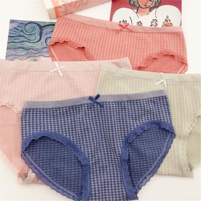 China Factory Wholesale Tagless Girls Breathable Briefs Super Soft Underwear Girls Stripes Cotton Panties 6-Pack for sale