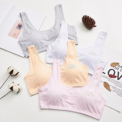 China Factory Wholesale Breathable Solid Wireless Thin Underwear Soft Comfortable Bras For Teen Girl Knitting Padded Bra for sale