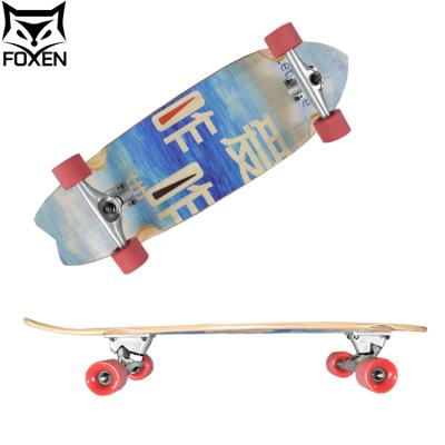 China Can be cut different shape good quality four wheel full 7 ply maple canadian panel fish entertainment sports skate for sale