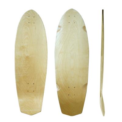 China Hot Selling Customizable 7 Ply Maple Color White Youth Sports Entertainment 32*10 Inch Canadian Surfskate Decks For Sale for sale