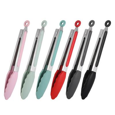 China 9 Inch Food Tongs Barbecue Tongs Sustainable Food Grade Silicone Bread Tongs for sale