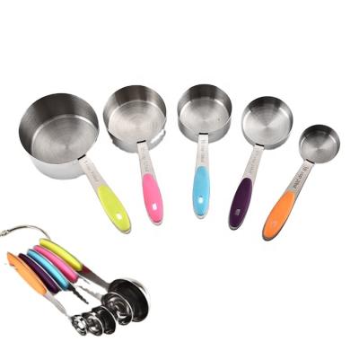 China Viable 10 PCS Stainless Steel Measuring Cups And Spoons Set Silicone Baking Measuring Cup With Color Box for sale