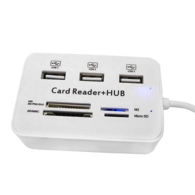 China ABS USB Hub 3.0 Splitter USB Hub 2.0 SD Card All In One 7 SD Reader Slot USB 3.0 Slot USB Port Hub for Computers pc computer accessories for sale