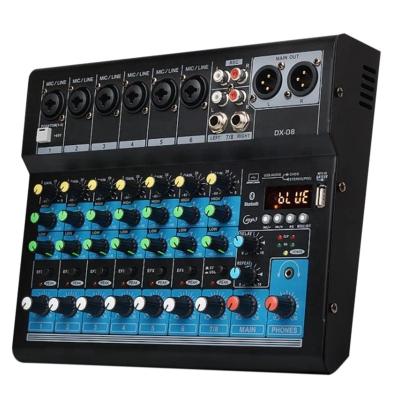 China Metal USB 48V Power Supply Sound Card 8 Channel Mixer Sound Panel Control Desk Audio System Interface for sale